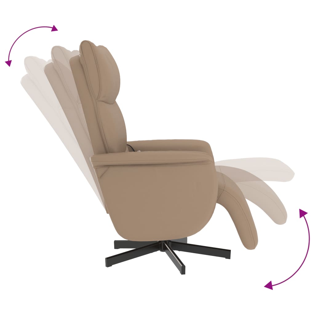 Fauteuil inclinable de massage repose-pieds cappuccino - XIOS