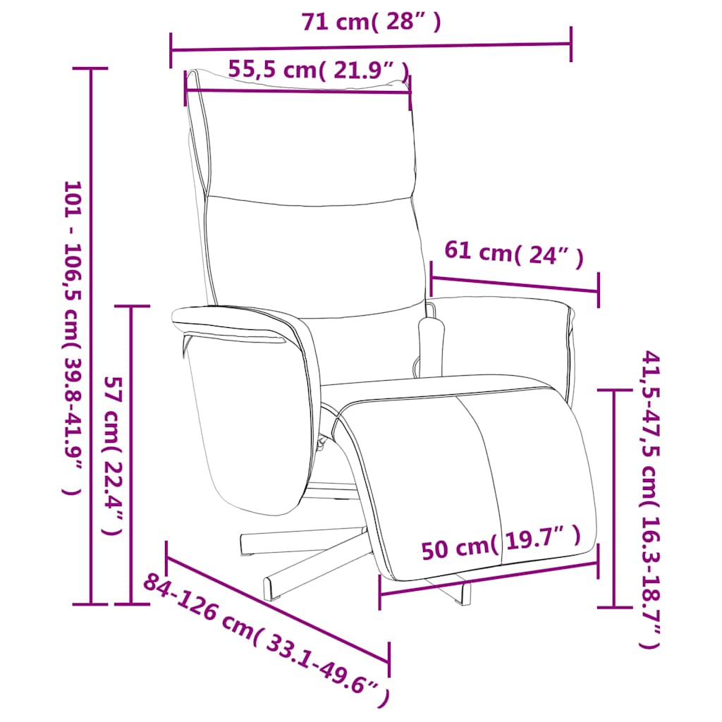 Fauteuil inclinable de massage repose-pieds cappuccino - XIOS
