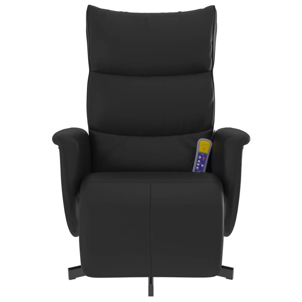 Fauteuil inclinable de massage repose-pieds noir similicuir - XIOS