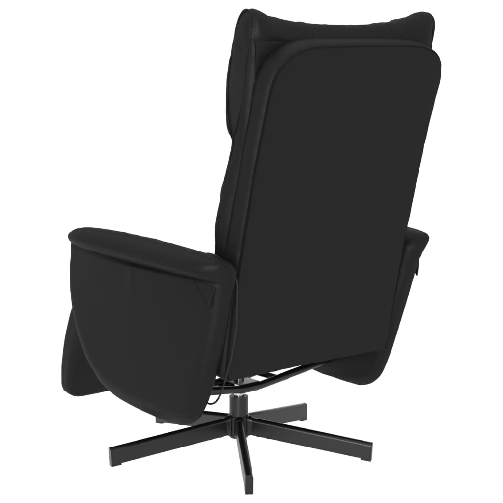 Fauteuil inclinable de massage repose-pieds noir similicuir - XIOS
