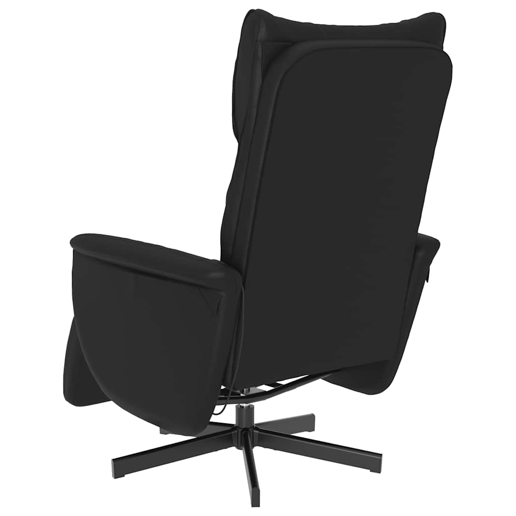 Fauteuil inclinable de massage repose-pieds noir similicuir
