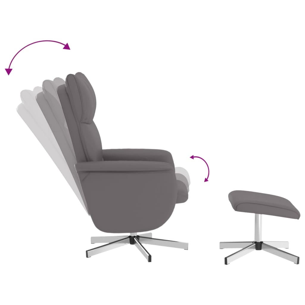Fauteuil inclinable de massage avec repose-pied gris similicuir - XIOS