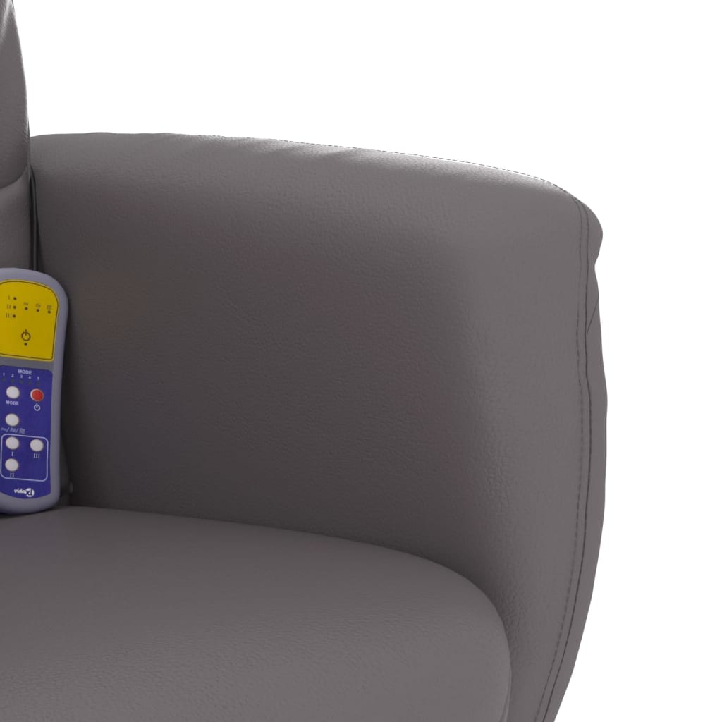 Fauteuil inclinable de massage avec repose-pied gris similicuir - XIOS
