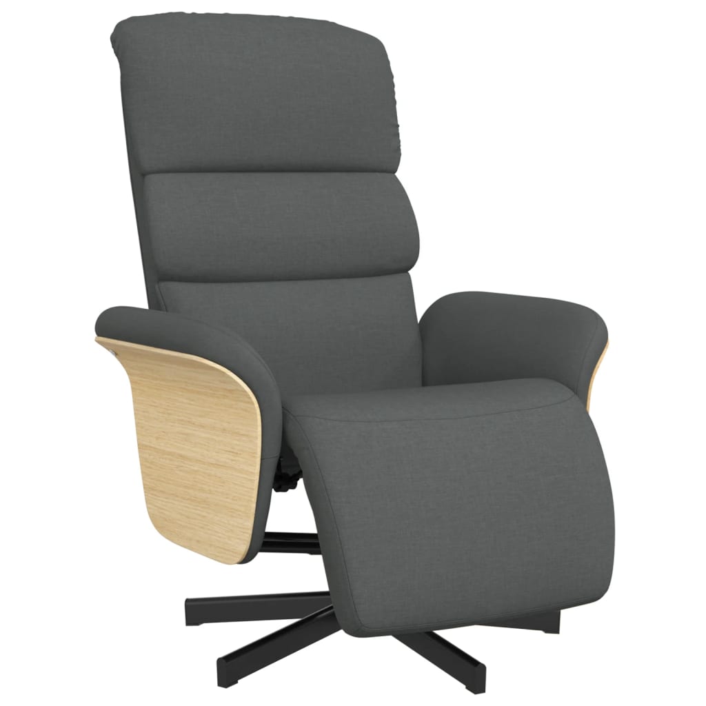 Fauteuil inclinable avec repose-pieds gris foncé tissu - XIOS