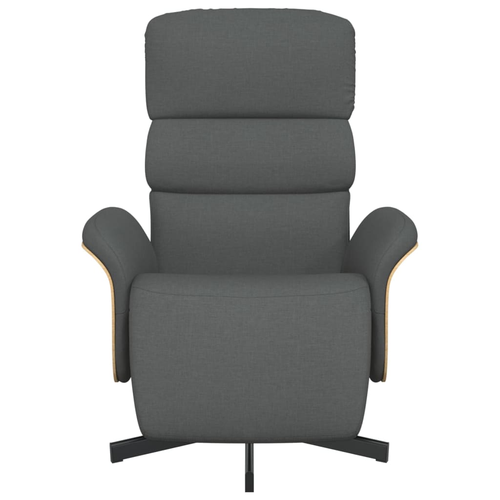 Fauteuil inclinable avec repose-pieds gris foncé tissu - XIOS
