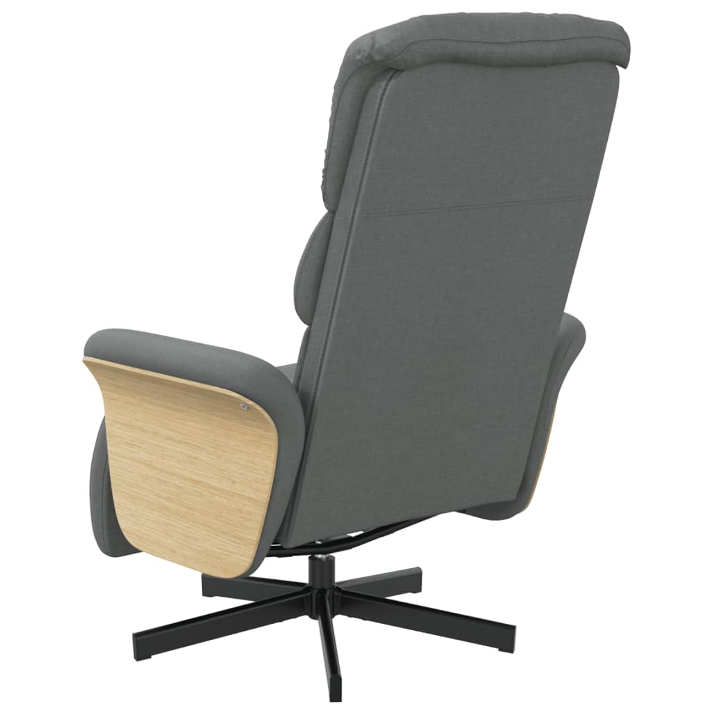 Fauteuil inclinable avec repose-pieds gris foncé tissu - XIOS