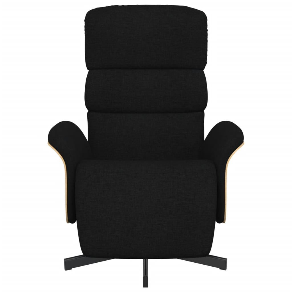 Fauteuil inclinable avec repose-pieds noir tissu - XIOS