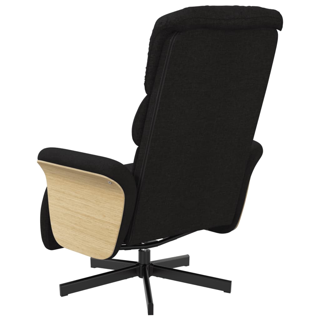 Fauteuil inclinable avec repose-pieds noir tissu - XIOS