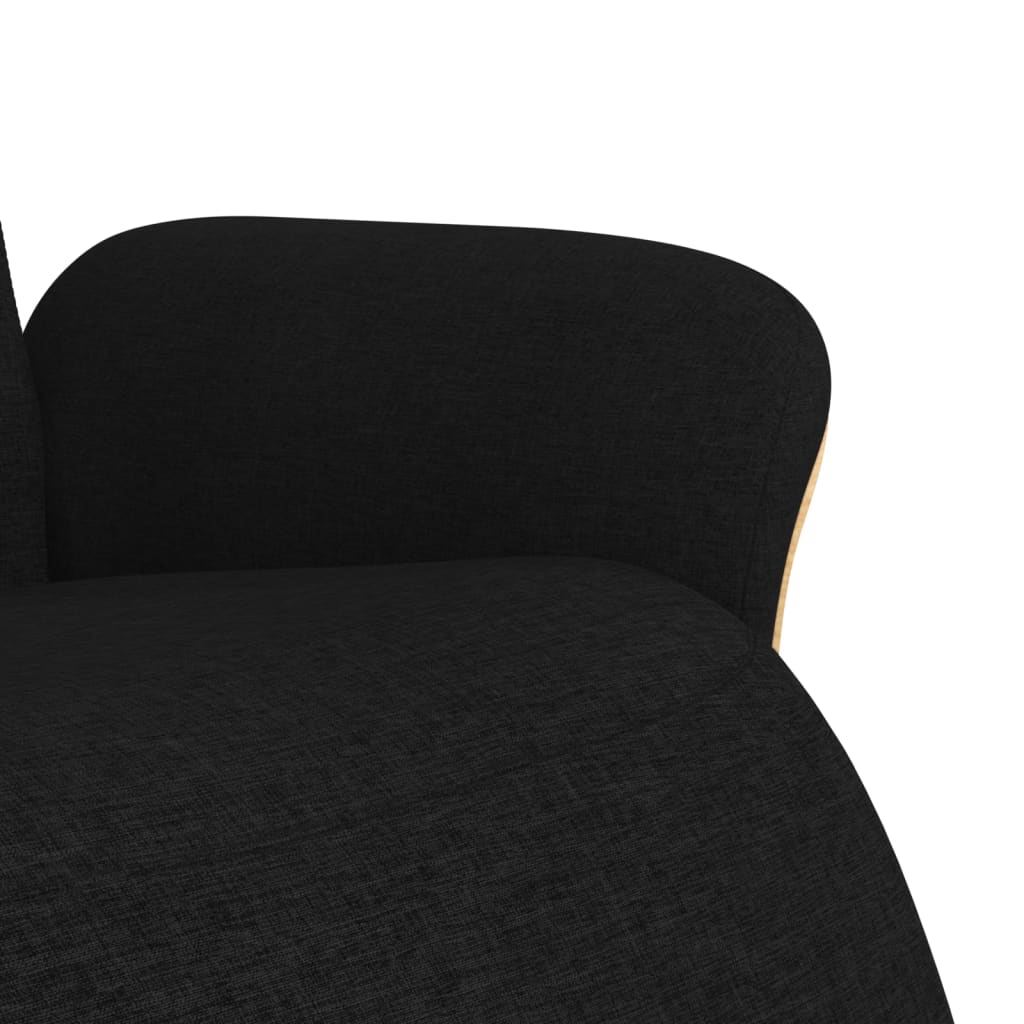 Fauteuil inclinable avec repose-pieds noir tissu - XIOS