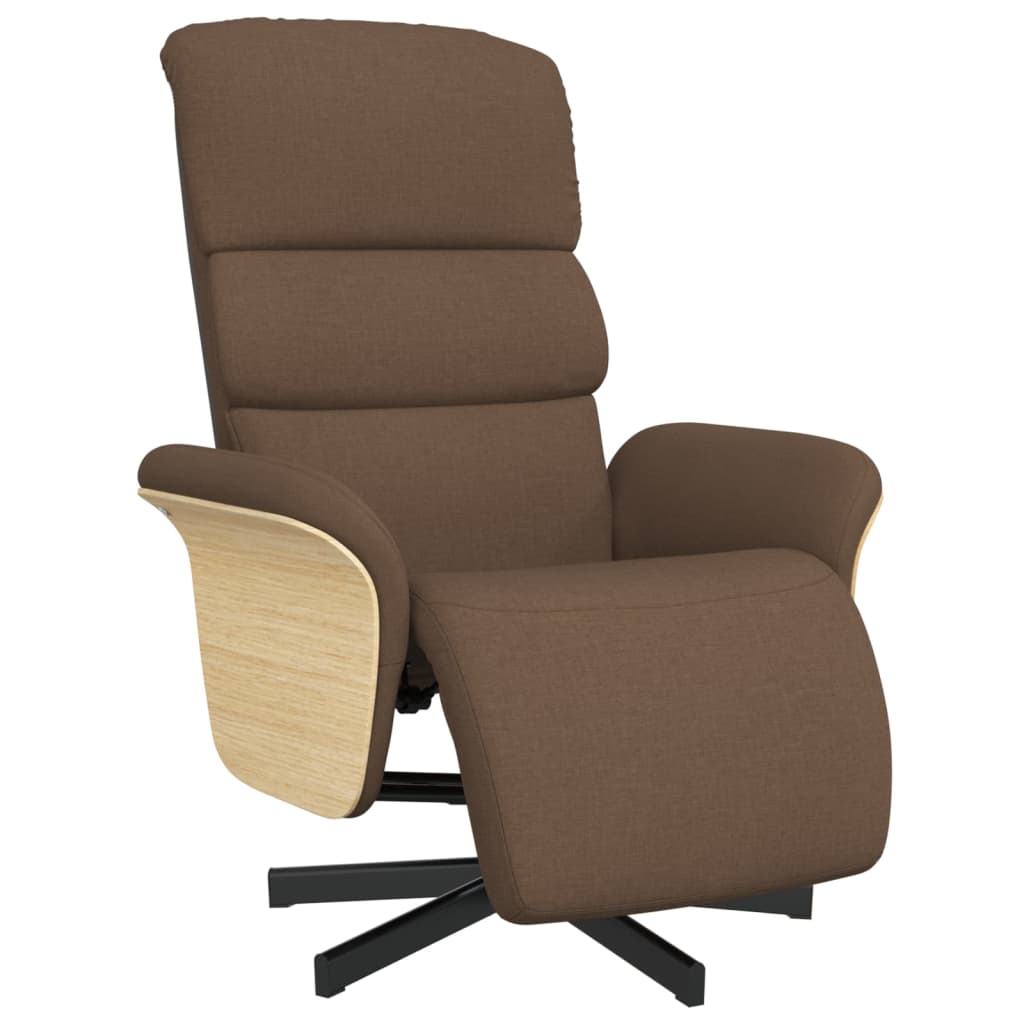 Fauteuil inclinable avec repose-pieds marron tissu - XIOS