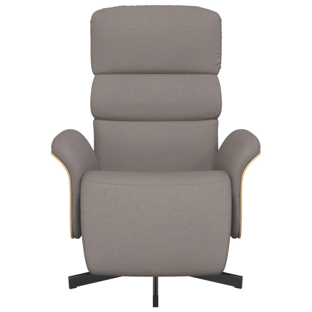Fauteuil inclinable avec repose-pieds taupe tissu - XIOS