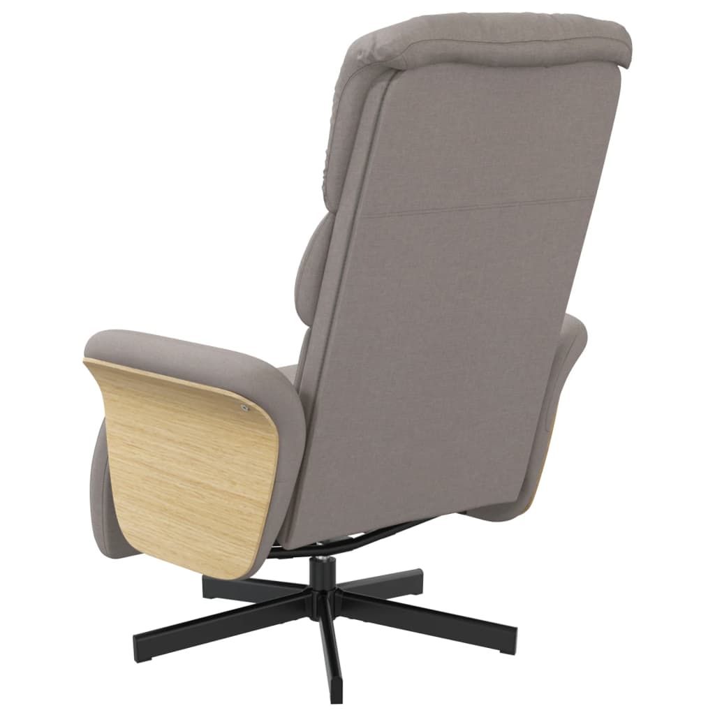 Fauteuil inclinable avec repose-pieds taupe tissu - XIOS