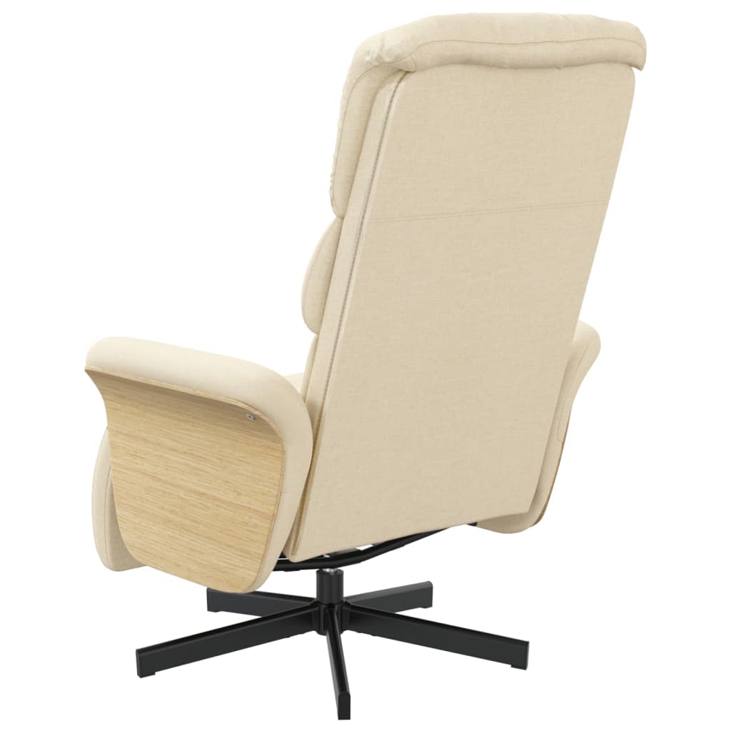 Fauteuil inclinable avec repose-pied crème tissu - XIOS