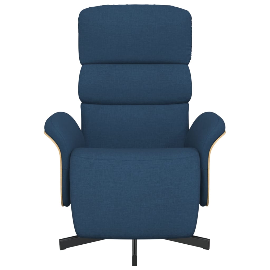 Fauteuil inclinable avec repose-pieds bleu tissu - XIOS