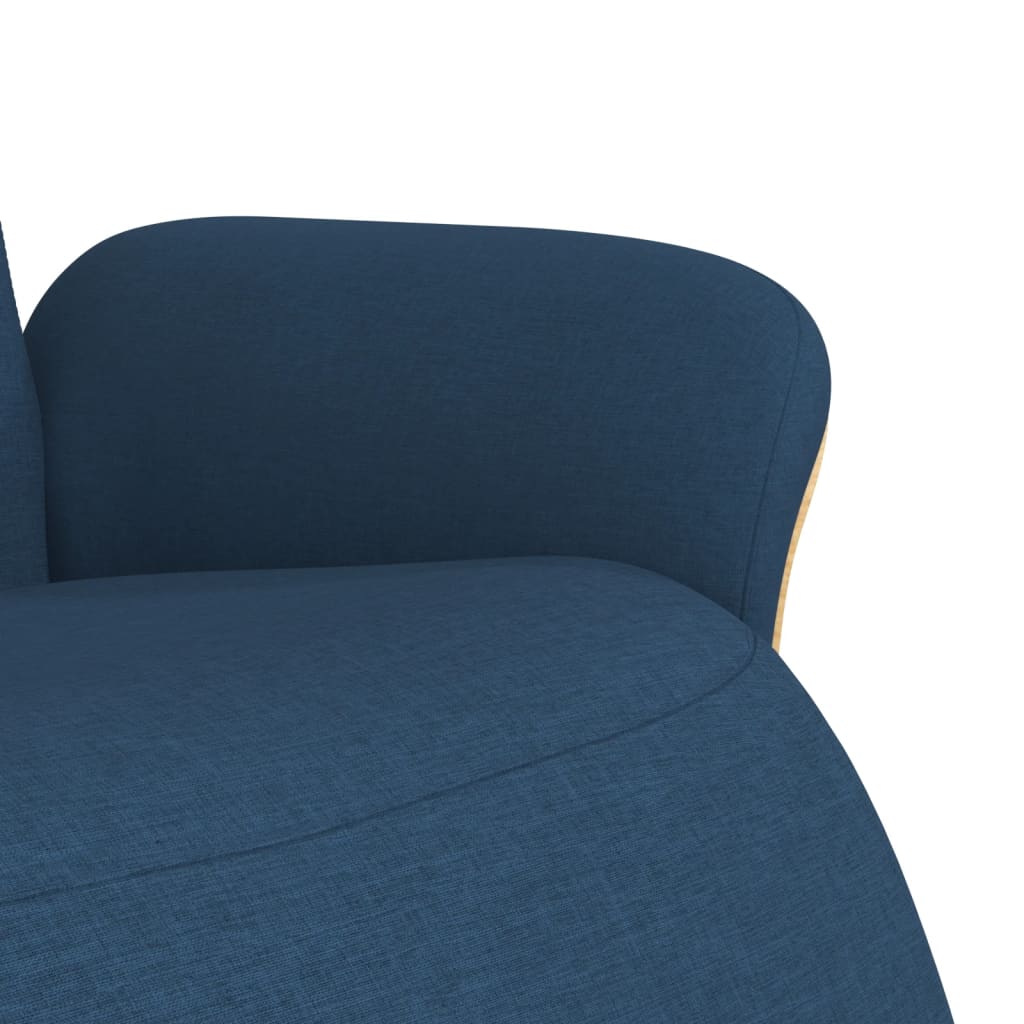 Fauteuil inclinable avec repose-pieds bleu tissu - XIOS