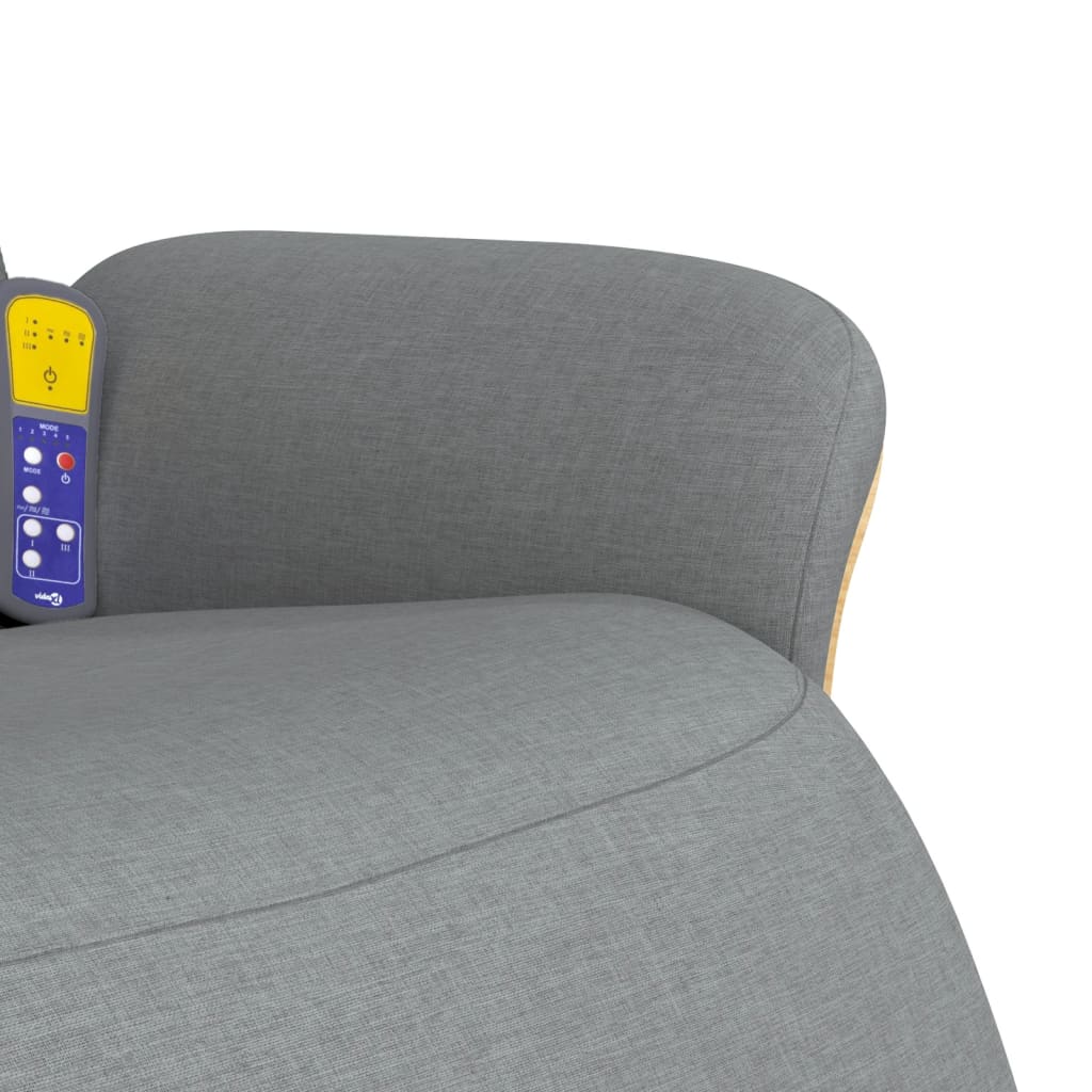 Fauteuil inclinable de massage et repose-pieds gris clair tissu - XIOS