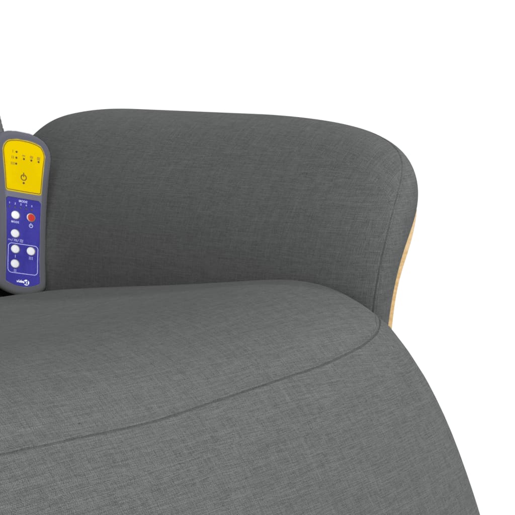 Fauteuil inclinable de massage et repose-pieds gris foncé tissu - XIOS