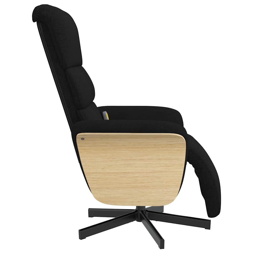 Fauteuil inclinable de massage avec repose-pieds noir tissu - XIOS