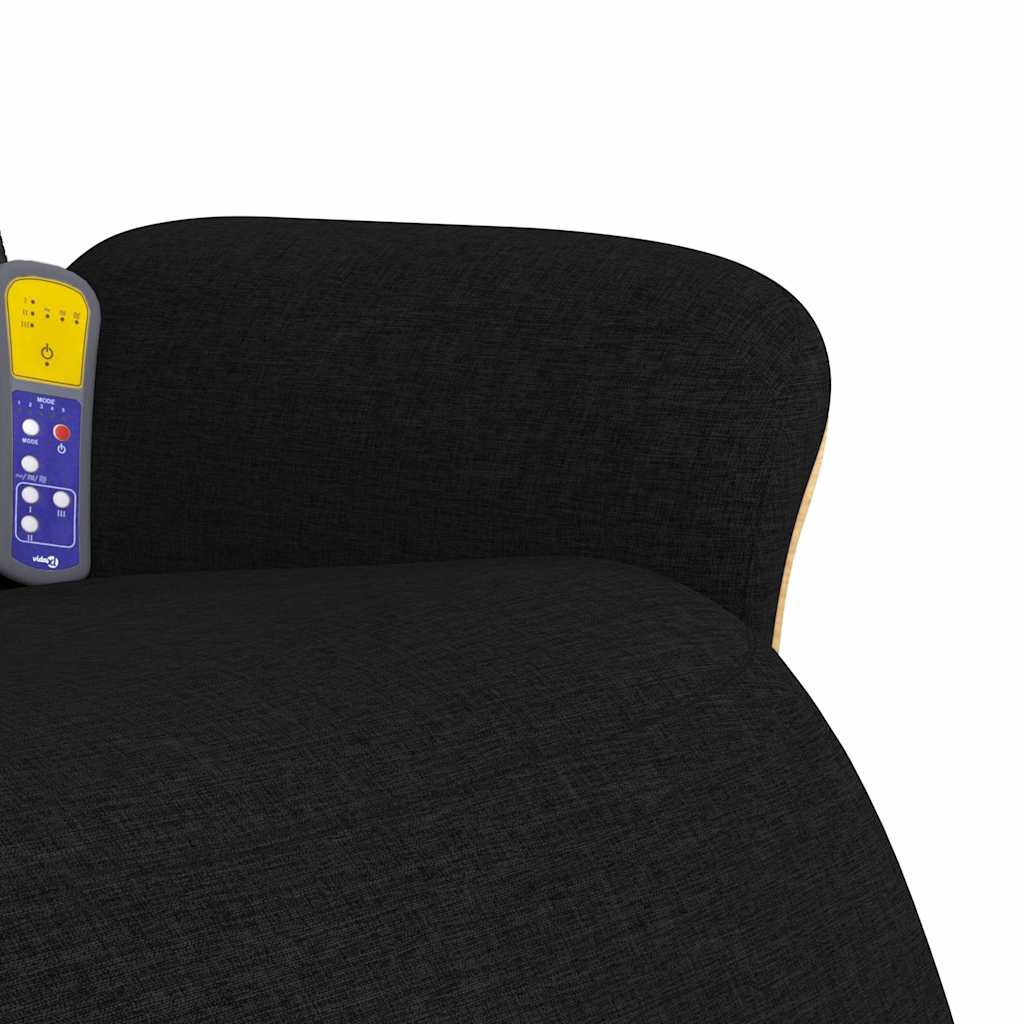 Fauteuil inclinable de massage avec repose-pieds noir tissu - XIOS