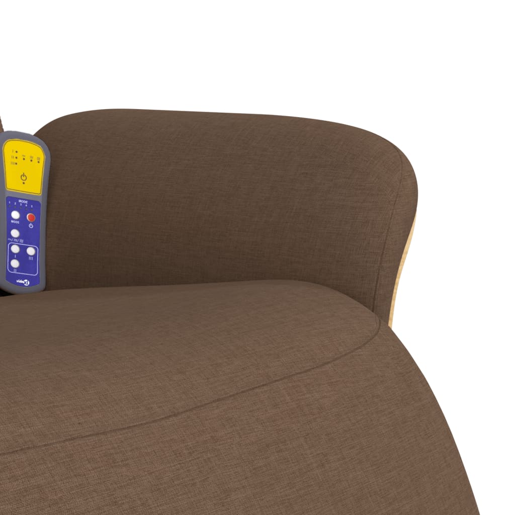 Fauteuil inclinable de massage avec repose-pieds marron tissu - XIOS