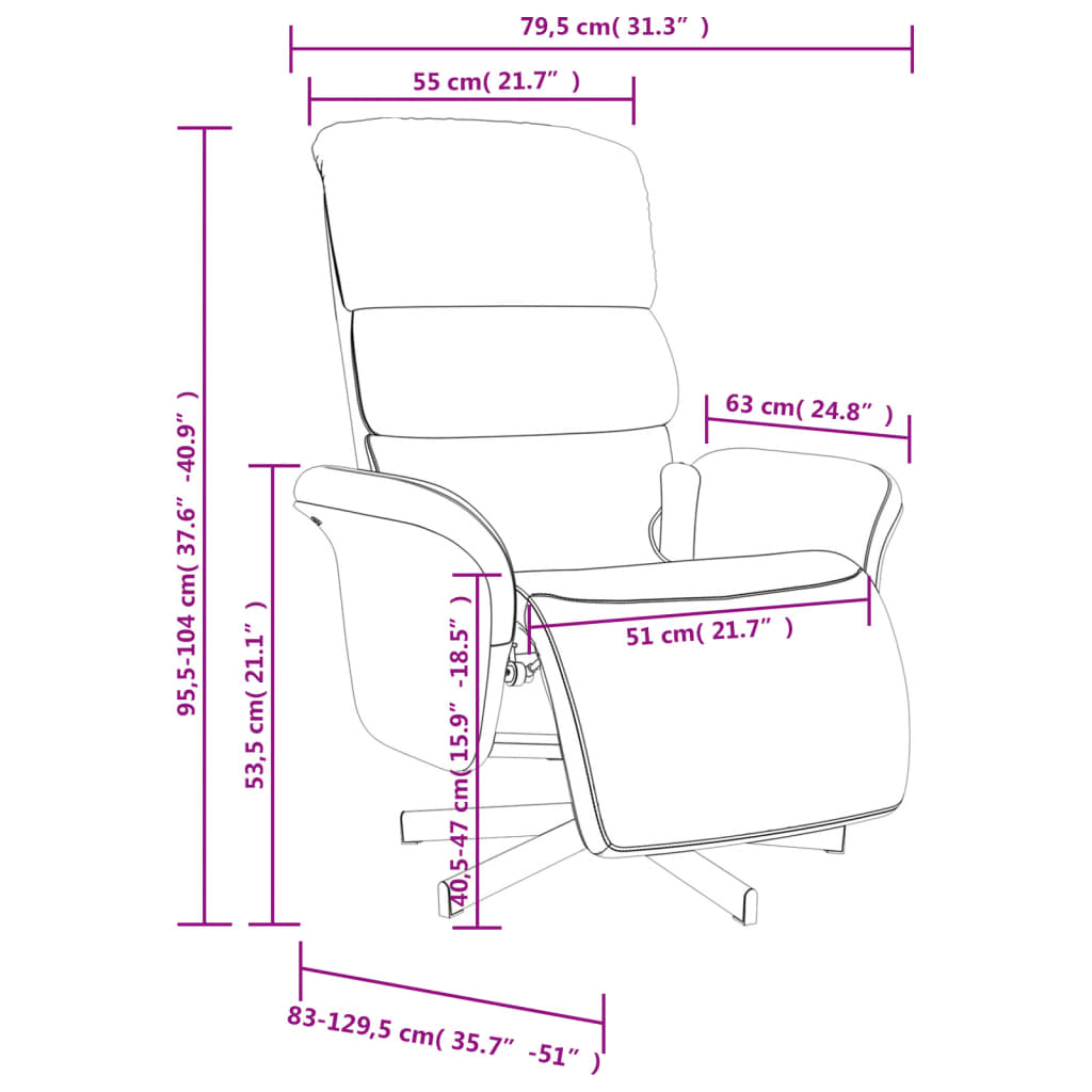 Fauteuil inclinable de massage avec repose-pieds marron tissu - XIOS