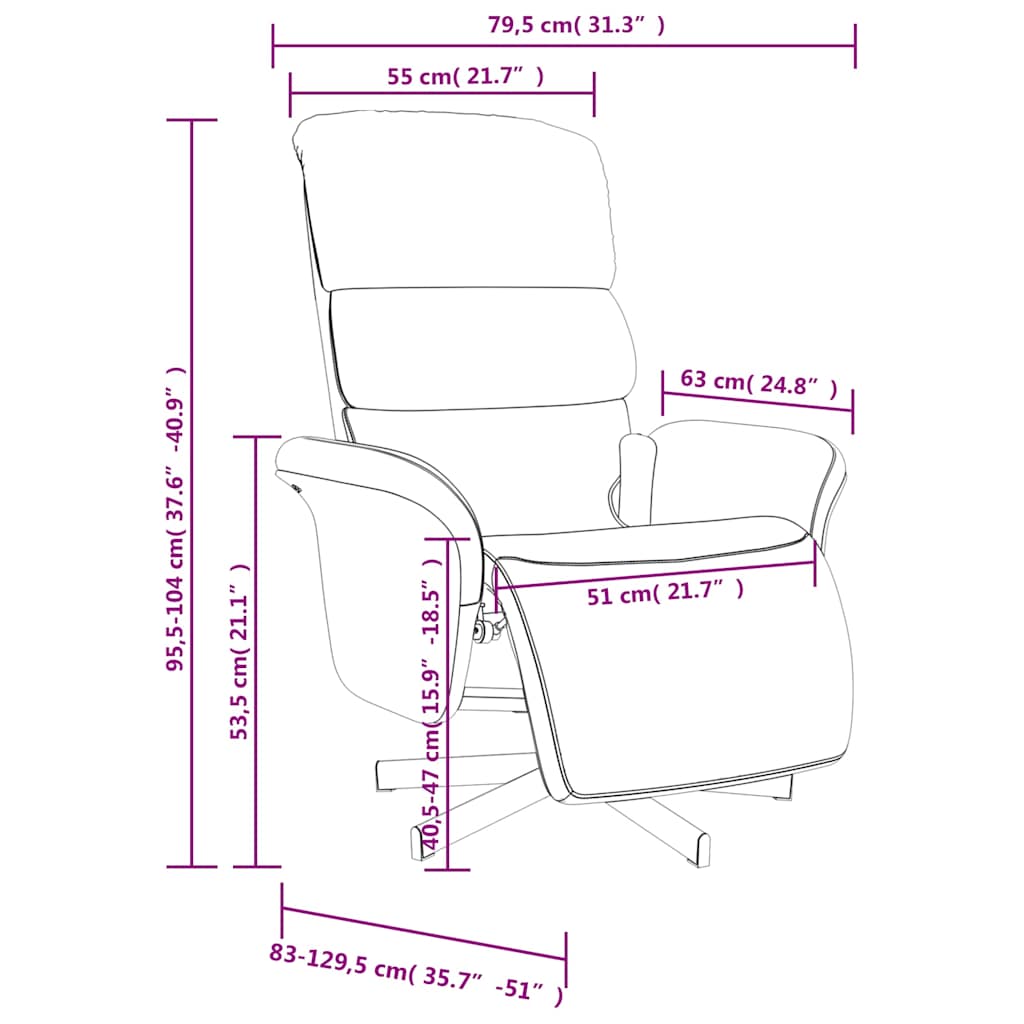 Fauteuil inclinable de massage avec repose-pieds marron tissu - XIOS