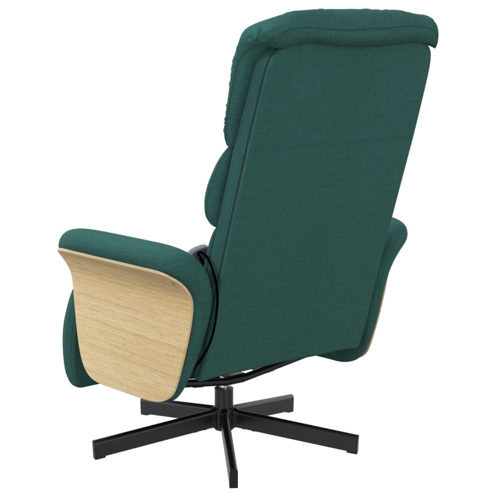 Fauteuil inclinable de massage et repose-pieds vert foncé tissu - XIOS