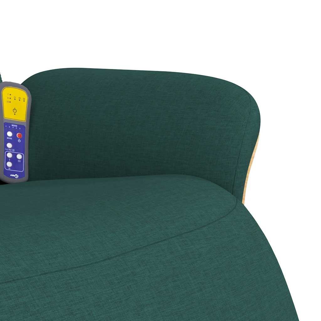 Fauteuil inclinable de massage et repose-pieds vert foncé tissu - XIOS
