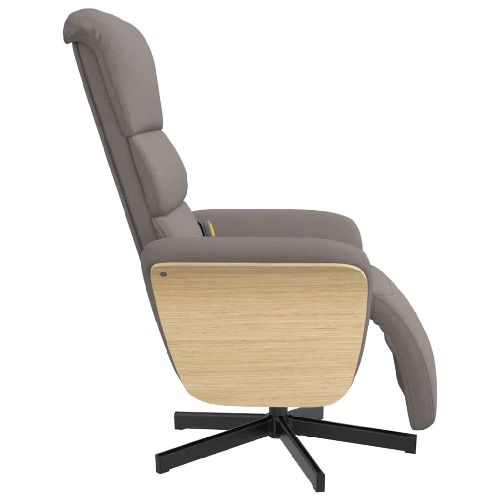 Fauteuil inclinable de massage avec repose-pieds taupe tissu - XIOS