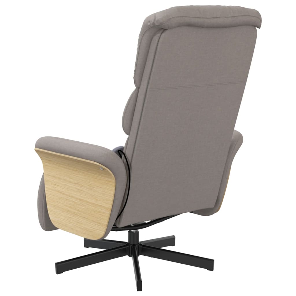 Fauteuil inclinable de massage avec repose-pieds taupe tissu - XIOS