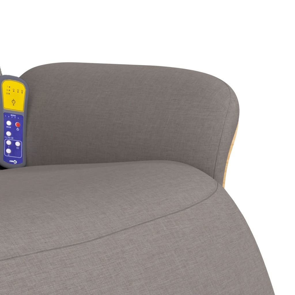 Fauteuil inclinable de massage avec repose-pieds taupe tissu - XIOS