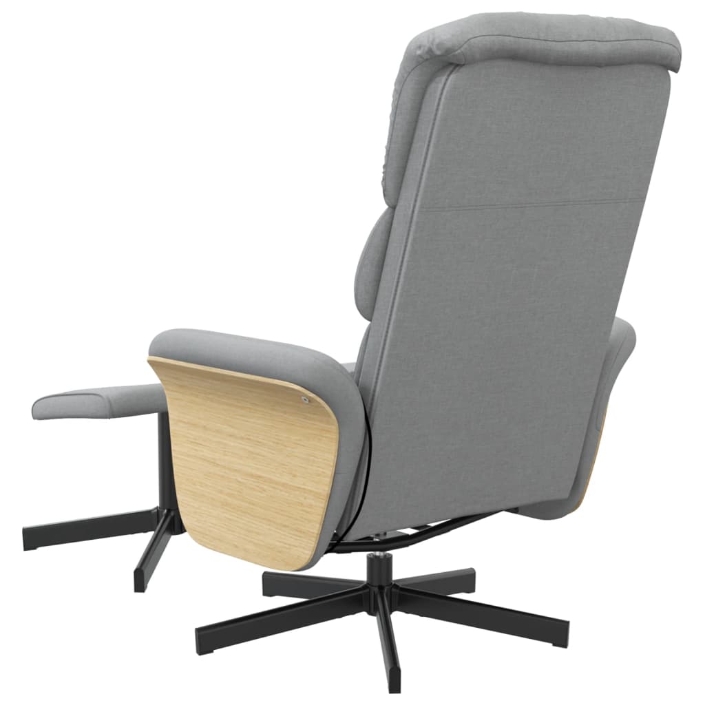 Fauteuil inclinable de massage et repose-pied gris clair tissu - XIOS