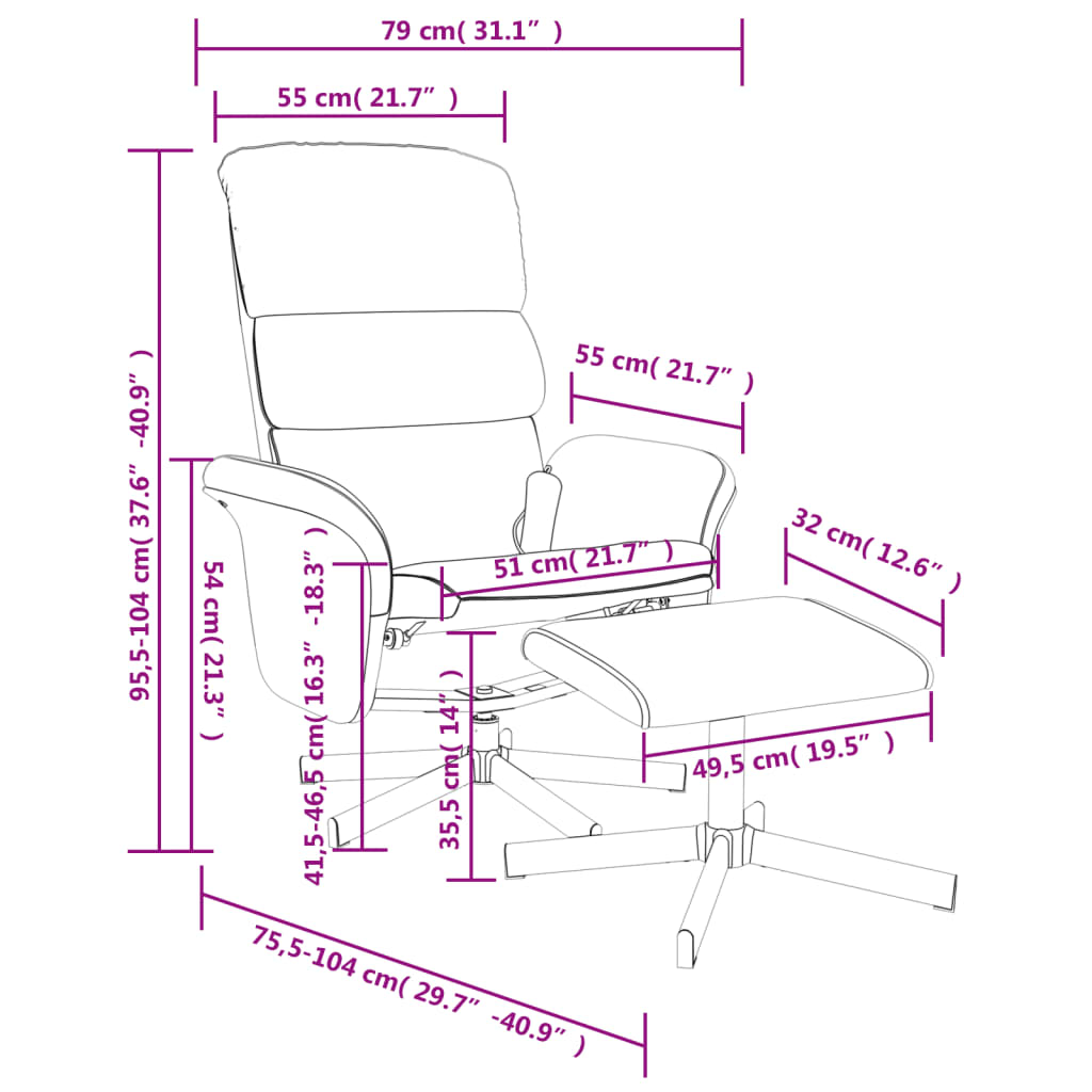 Fauteuil inclinable de massage et repose-pied gris clair tissu - XIOS