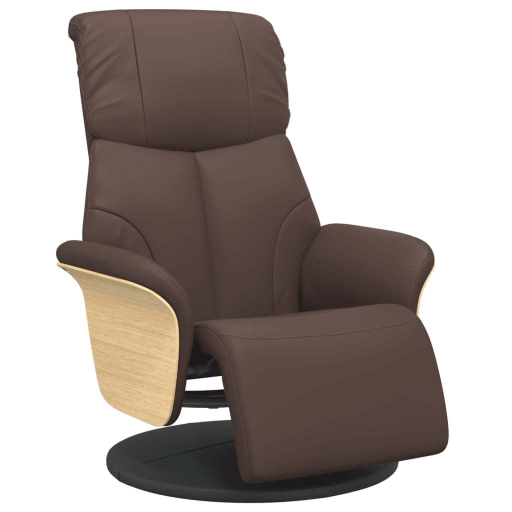 Fauteuil inclinable avec repose-pieds marron similicuir - XIOS