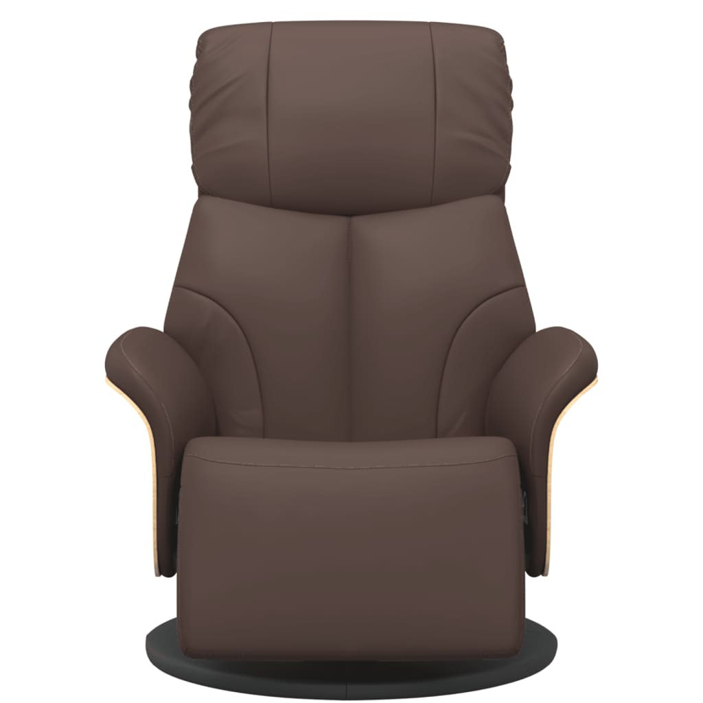 Fauteuil inclinable avec repose-pieds marron similicuir - XIOS