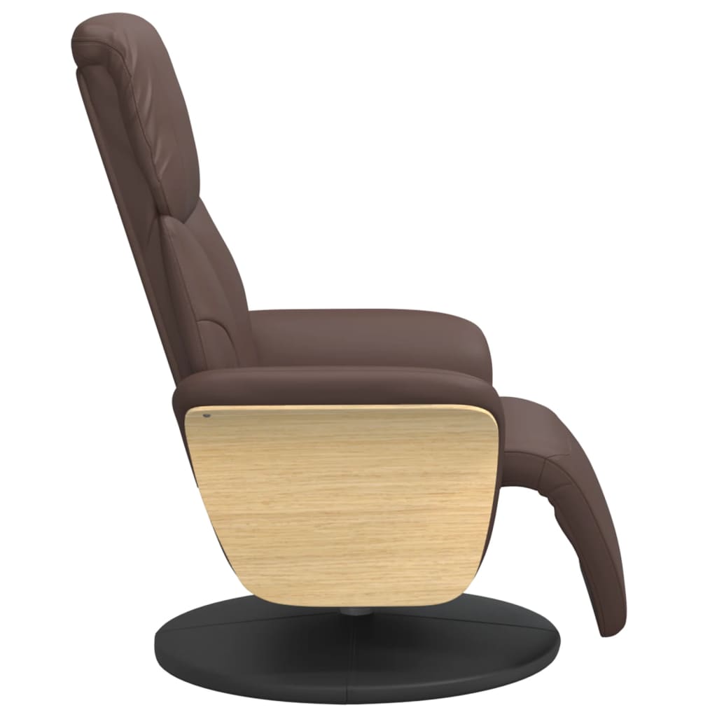 Fauteuil inclinable avec repose-pieds marron similicuir - XIOS