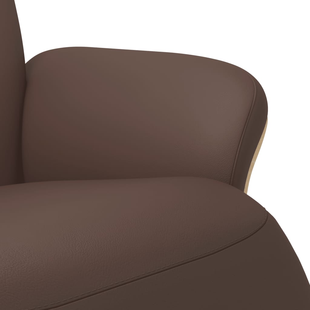 Fauteuil inclinable avec repose-pieds marron similicuir - XIOS