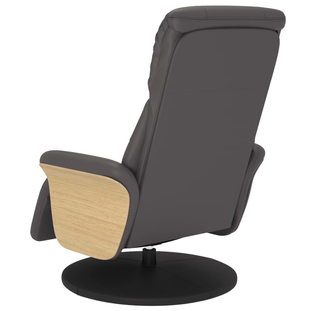 Fauteuil inclinable avec repose-pieds gris similicuir