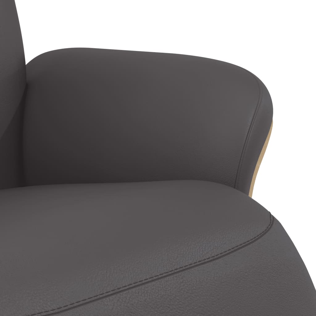 Fauteuil inclinable avec repose-pieds gris similicuir