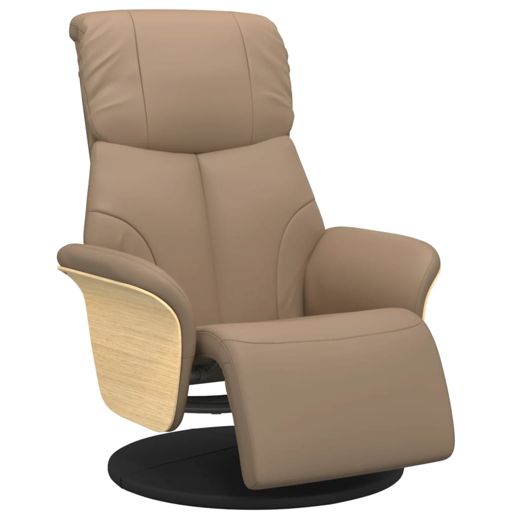 Fauteuil inclinable avec repose-pieds cappuccino similicuir