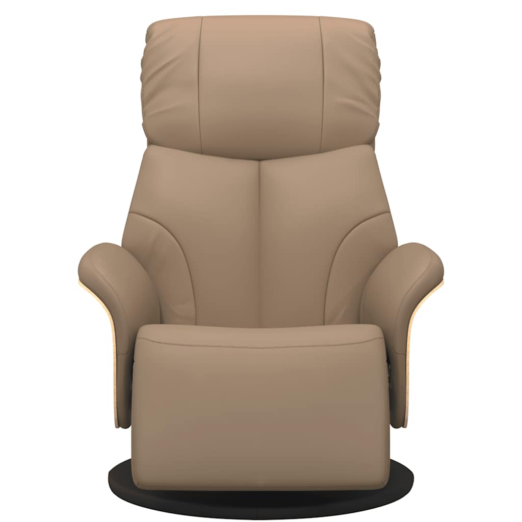 Fauteuil inclinable avec repose-pieds cappuccino similicuir - XIOS