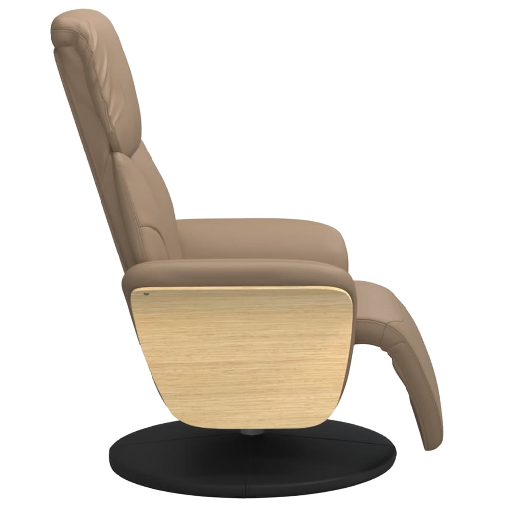 Fauteuil inclinable avec repose-pieds cappuccino similicuir