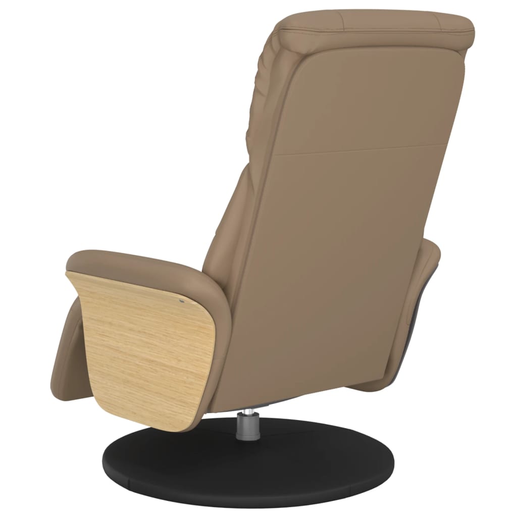 Fauteuil inclinable avec repose-pieds cappuccino similicuir