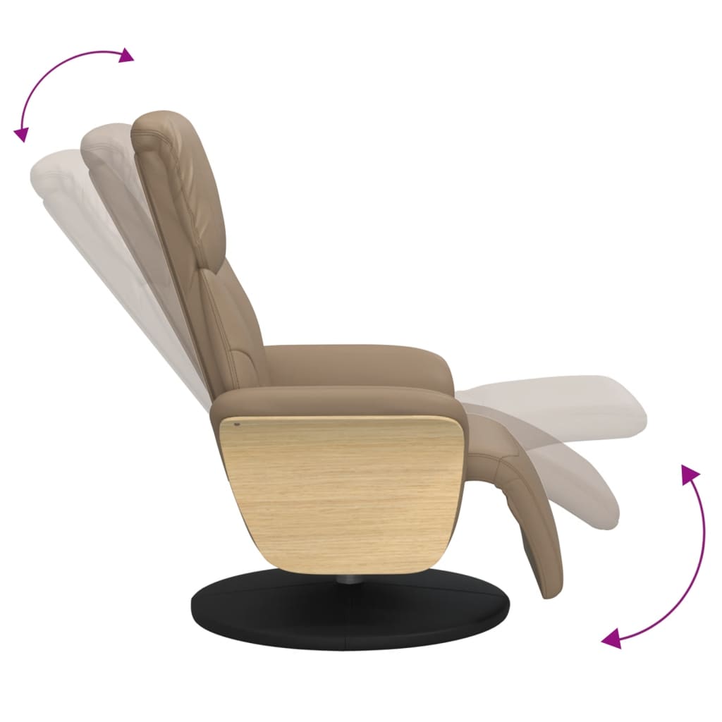 Fauteuil inclinable avec repose-pieds cappuccino similicuir - XIOS