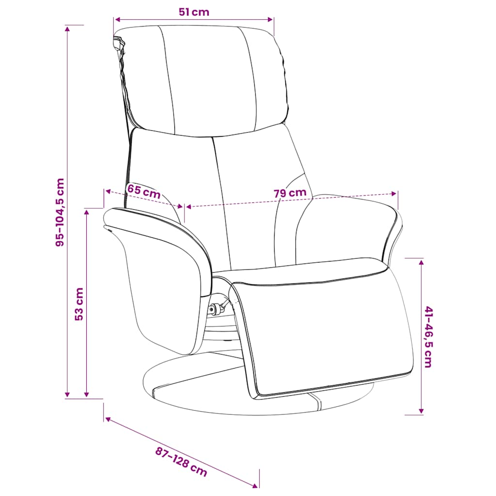Fauteuil inclinable avec repose-pieds cappuccino similicuir - XIOS