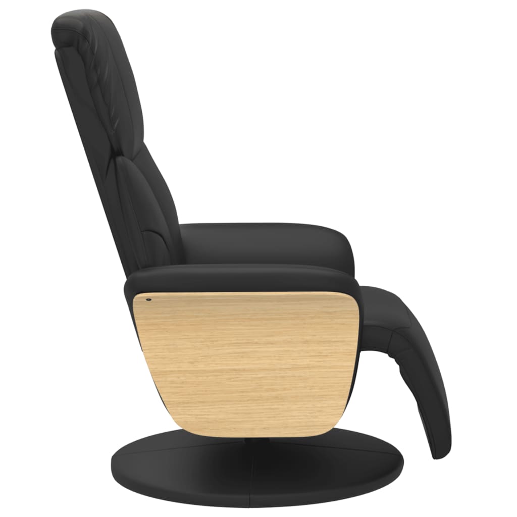 Fauteuil inclinable avec repose-pieds noir similicuir - XIOS