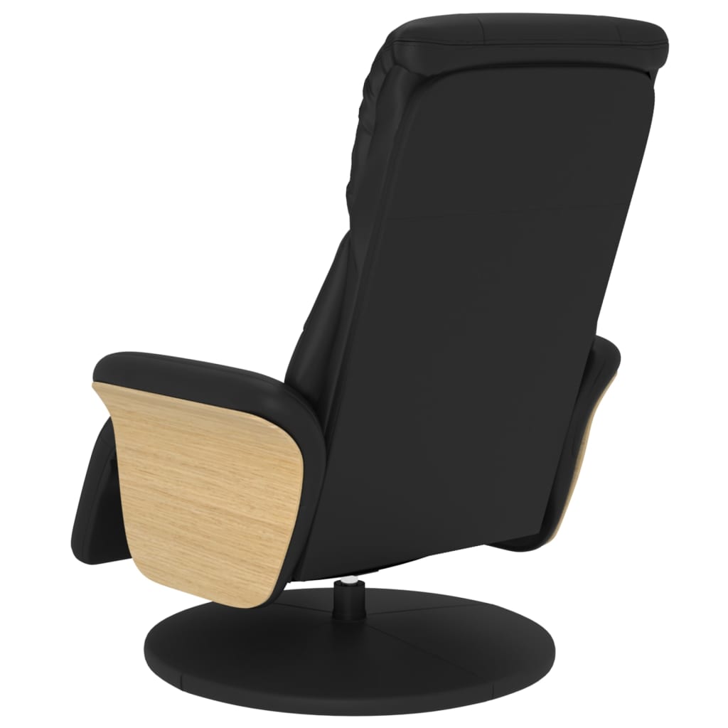 Fauteuil inclinable avec repose-pieds noir similicuir - XIOS