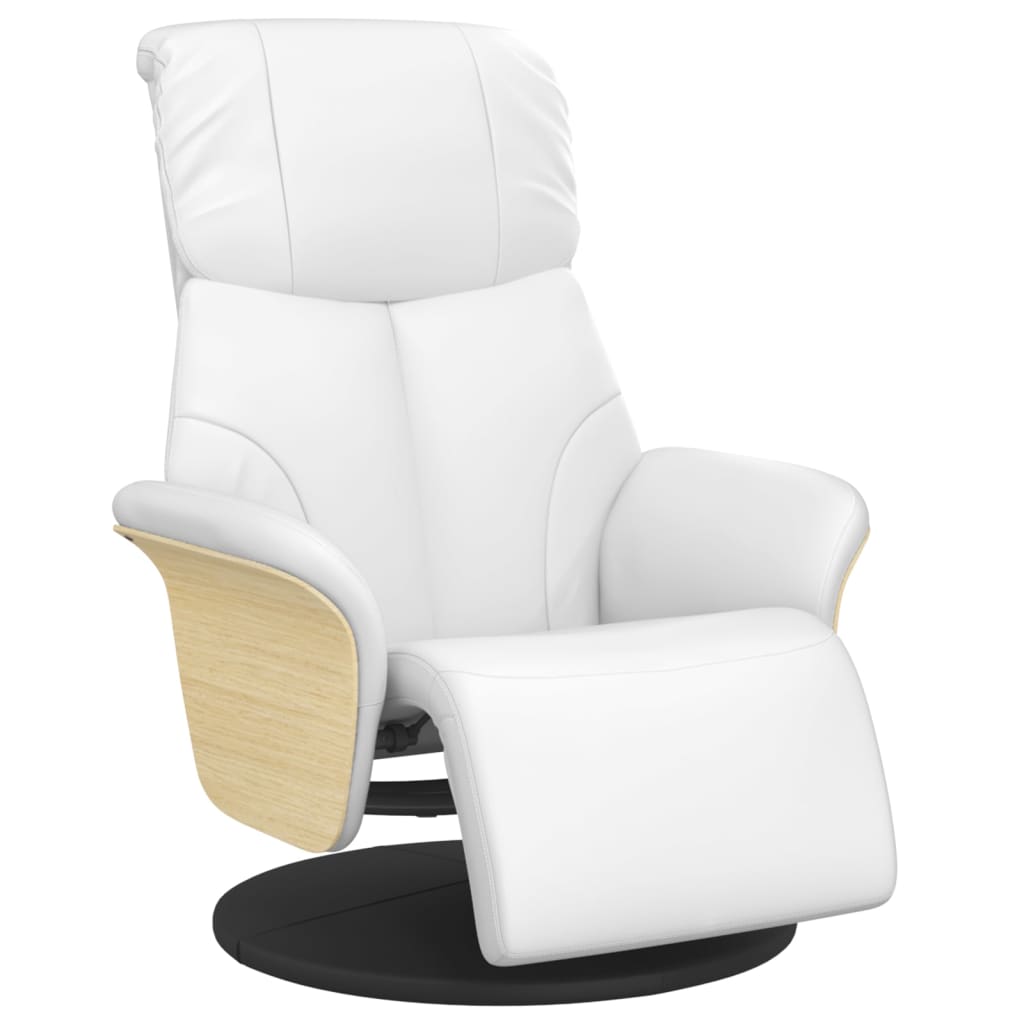 Fauteuil inclinable avec repose-pieds blanc similicuir - XIOS