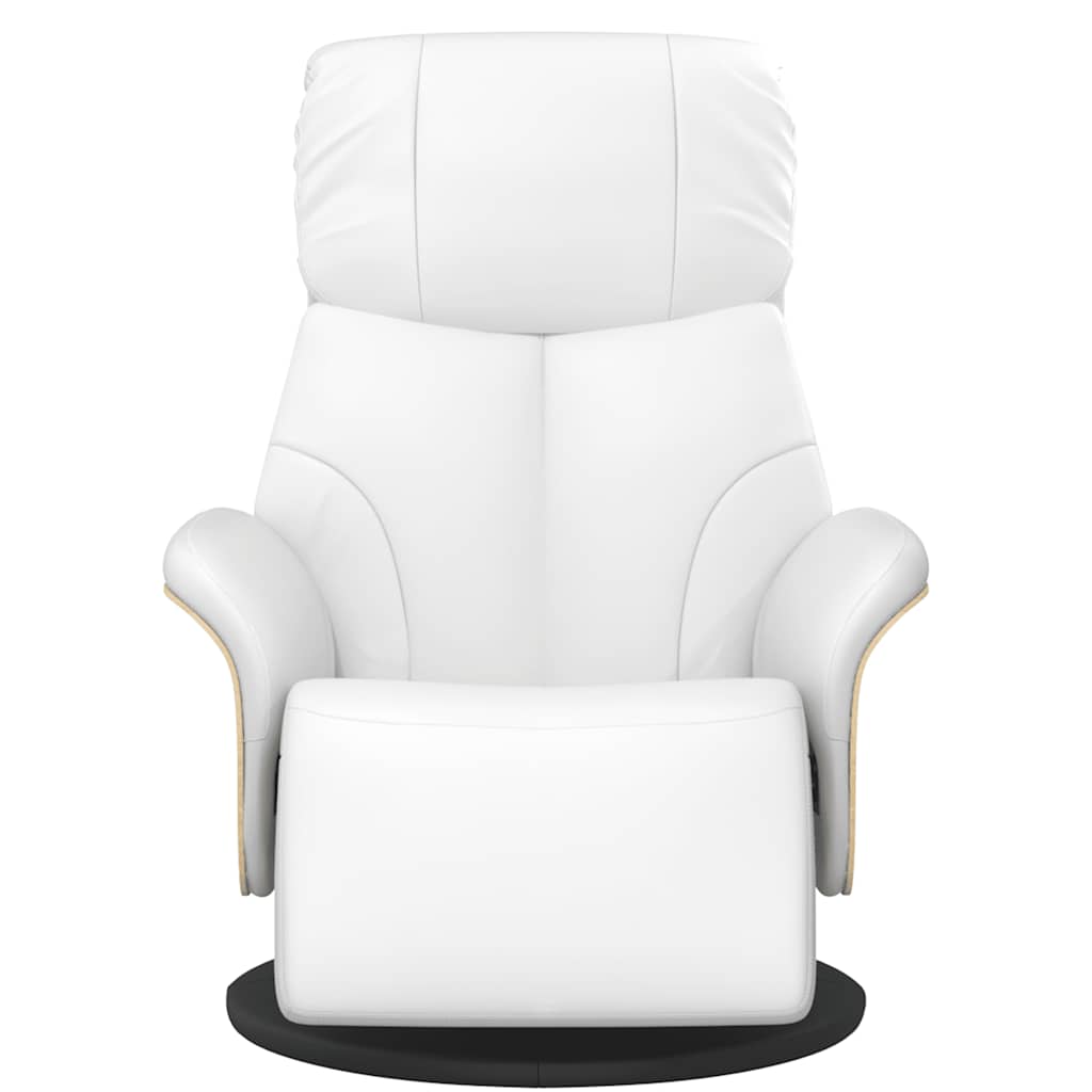 Fauteuil inclinable avec repose-pieds blanc similicuir - XIOS