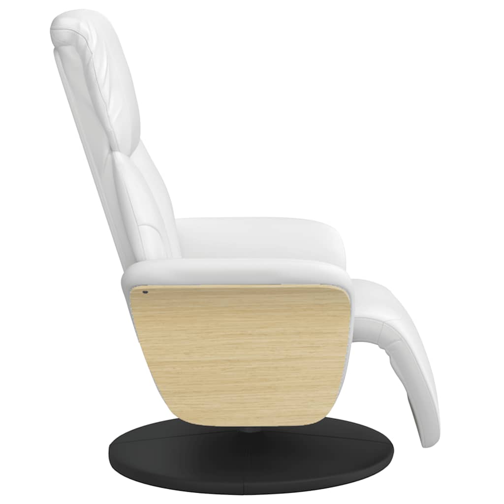 Fauteuil inclinable avec repose-pieds blanc similicuir - XIOS